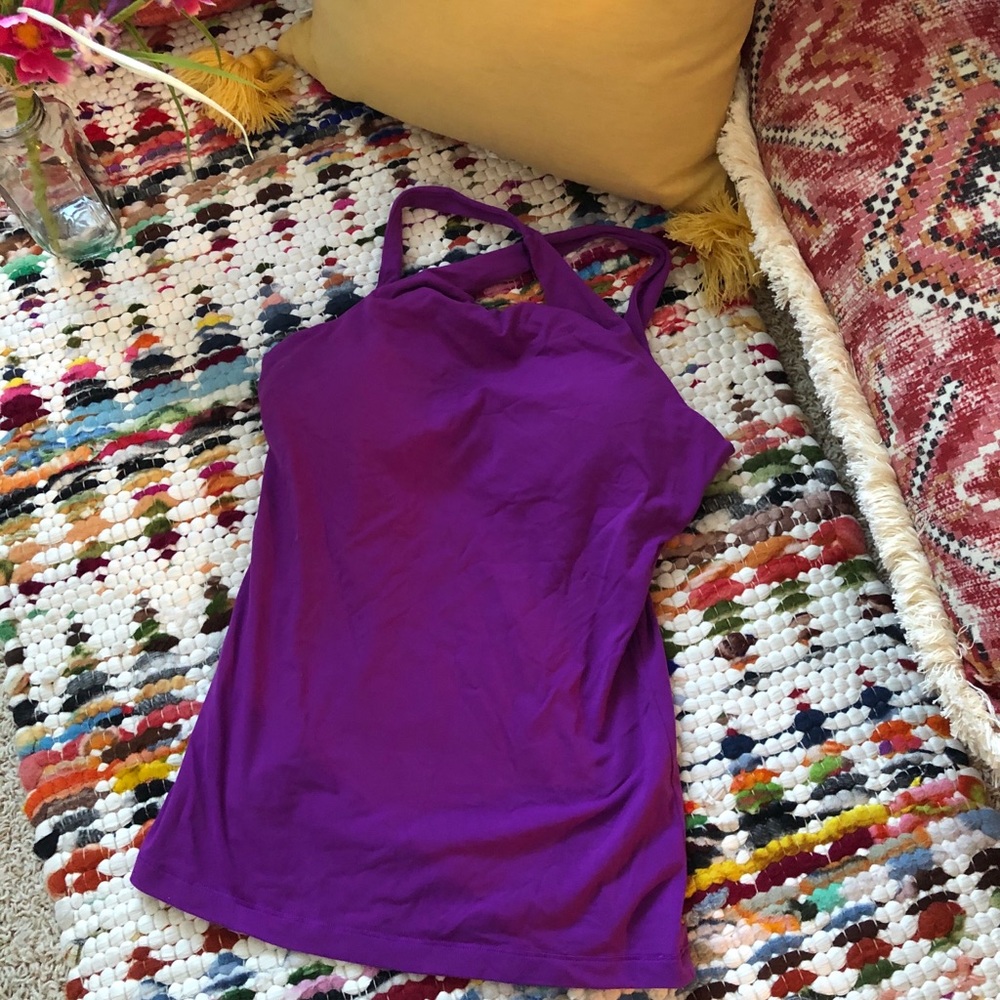 Lucy purple racer back lined workout tank